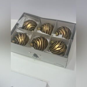Cost Plus Czech Republic Tiger animal Print Glass Christmas Ornaments Box 6